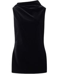 KHAITE - Astor Draped Cotton-Blend Velvet Mini Dress - Lyst