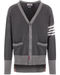 Thom Browne - Bar Striped Knit Cardigan - Lyst