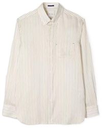 Paul Smith - Regular-Fit Ecru And Stripe Lyocell-Silk Shirt - Lyst