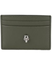 McQueen - Skull Leather Card Holder - Lyst