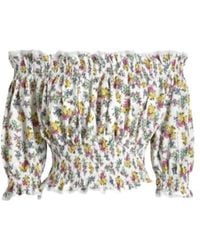 Dolce & Gabbana - Dolce Gabbana Small Flower Bouquet Printed Off-Shoulder Top - Lyst