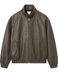 Bottega Veneta - Intrecciato Collar Leather Jacket - Lyst