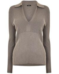 JOSEPH - Long-Sleeved Ribbed Sweater - Lyst