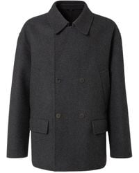 Fendi - Double-Breasted Pea Coat - Lyst