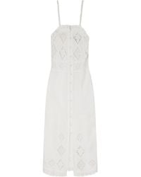 Isabel Marant - Broderie Anglaise Cotton And Linen-Blend Midi Dress - Lyst