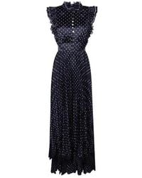 Self-Portrait - Ruffled Polka-Dot Maxi Dress - Lyst
