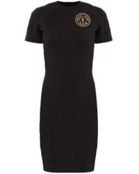 Versace Jeans Couture - Couture Logo Printed Crewneck Dress - Lyst