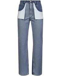 MM6 by Maison Margiela - Numeric Patch Straight-Leg Jeans - Lyst