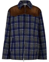 Miu Miu - Suede Check Overshirt - Lyst