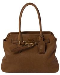 Miu Miu - Aventure Logo-Tag Tote Bag - Lyst