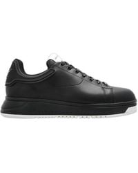Emporio Armani - Round Toe Lace-Up Sneakers - Lyst