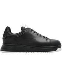 Emporio Armani - Round Toe Lace-Up Sneakers - Lyst