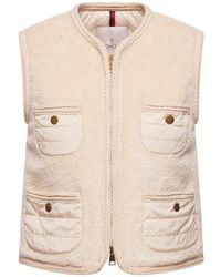 Moncler - Mimosas Braided Trim Teddy Padded Gilet - Lyst