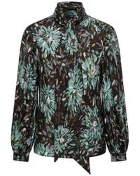 Gucci - Printed Silk Twill Blouse - Lyst