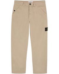 Stone Island - Cotton Ripstop Straight-Leg Cotton Trousers - Lyst