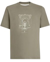 Brunello Cucinelli - Cotton Jersey Crew Neck T-Shirt With Print - Lyst