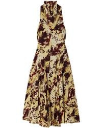 Proenza Schouler - Adelide Draped Paneled Printed Crepe Midi Dress - Lyst