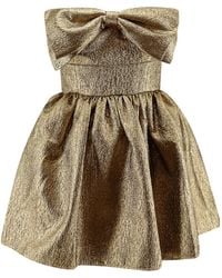 Self-Portrait - Metallic Jacquard Mini Dress - Lyst