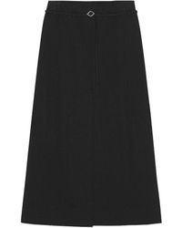 Ganni - Cotton Suiting Maxi Slit Skirt - Lyst