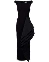 Safiyaa - Bree Draped Midi Dress - Lyst