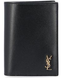 Saint Laurent - Logo Plaque Bi-Fold Wallet - Lyst