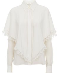 Chloé - Chloé Knotted Heritage Cape Blouse - Lyst