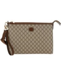 Gucci - And Ebony Pouch With Gg Patch - Lyst