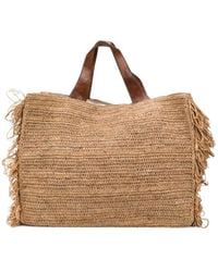 IBELIV - Onja Fringe Raffia Tote Bag - Lyst