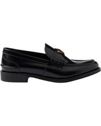 Prada - Triangle-Logo Slip-On Loafers - Lyst
