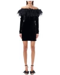 Alessandra Rich - Wide Neck Velvet Mini Dress - Lyst