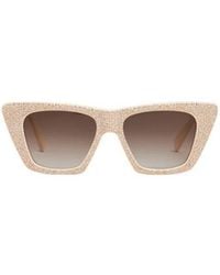 Celine - Crystal Cat's Eye Frame Sunglasses - Lyst