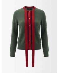 Gucci - Knit Wool Cashmere Cardigan With Web - Lyst