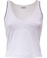 Brunello Cucinelli - Crystal-Embellished Tank Top - Lyst