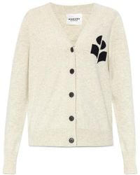 Isabel Marant - Isabel Marant Étoile Karin Logo Intarsia Knitted Cardigan - Lyst