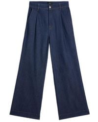 7 For All Mankind - Halona Pleated Jeans - Lyst