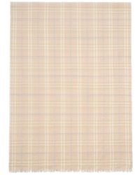 Burberry - Wide Embellished Check Wool Silk Blend Scarf - Lyst