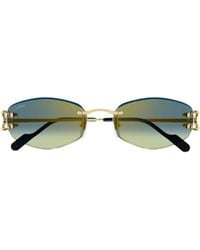 Cartier - Geometric Frame Sunglasses - Lyst
