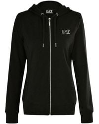 EA7 - Logo Hooded Casual Coat - Lyst