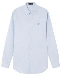 Versace - Striped Poplin Slim Shirt - Lyst