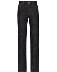 Dolce & Gabbana - Logo Embroidered Straight-Leg Denim Jeans - Lyst