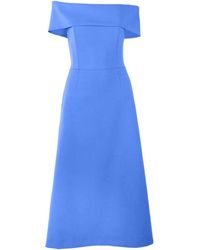 Carolina Herrera - Off-Shoulder A-Line Midi Dress - Lyst