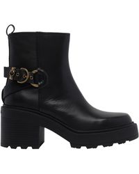 Pinko - Block-Heel Ankle Boots - Lyst