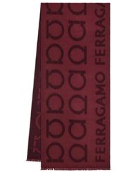 Ferragamo - Ferragamo Logo Detailed Fringed Scarf - Lyst