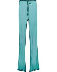 Dries Van Noten - High-Waisted Silk Straight-Leg Pants - Lyst