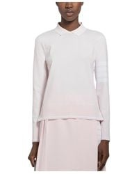 Thom Browne - 4-Bar Stripe Knitted Polo Jumper - Lyst
