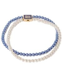 Miu Miu - Metal And Synthetic Pearl Choker - Lyst