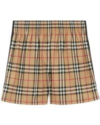 Burberry - Checked Elasticated Waistband Shorts - Lyst