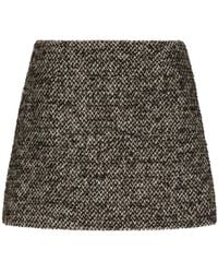 Dolce & Gabbana - Mid-Waisted Tweed Mini Skirt - Lyst