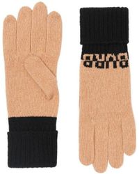 Burberry - Intarsia-Knit Logo Gloves - Lyst