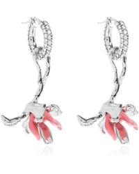 Marni - Embellished Flower Hoop Earrings - Lyst
